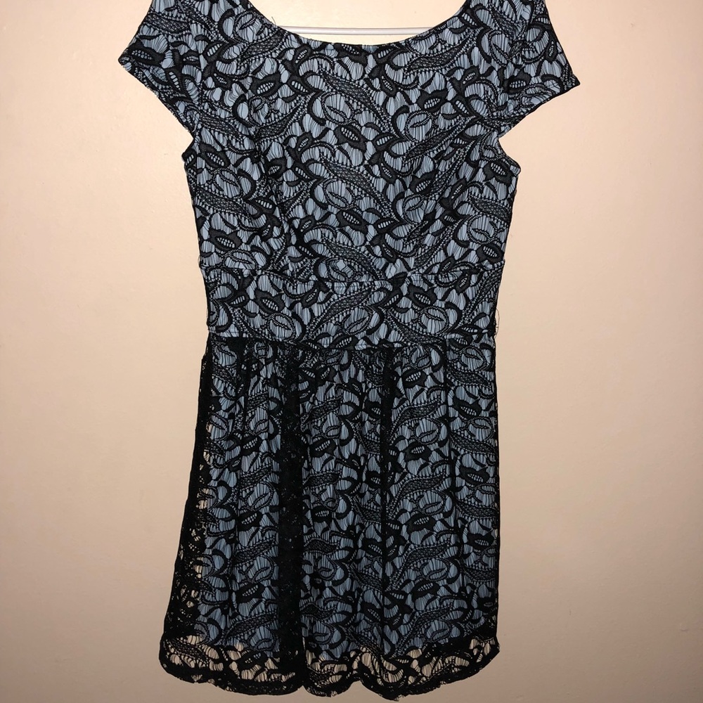 Blue & Black Lace Dress